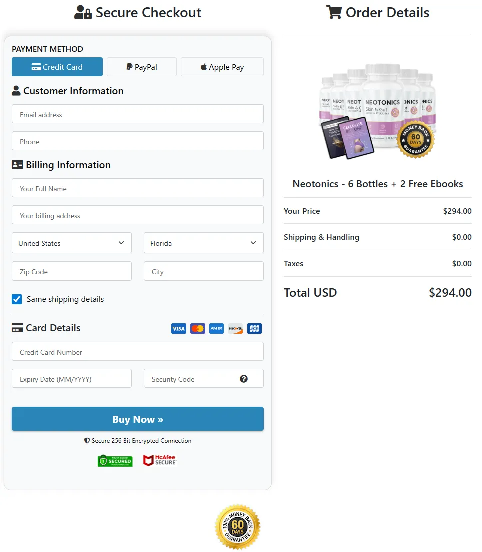 Buy Neotonics from official website secure checkout